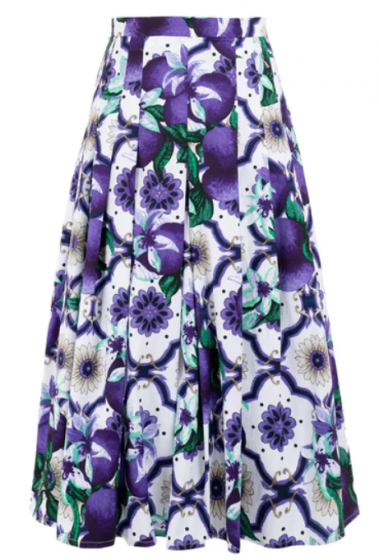 Samantha Sung Zeller Sicilian Lemon Midi Skirt Purple