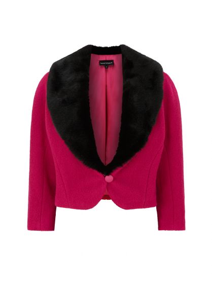 Tailored Faux Fur Collared Jacket