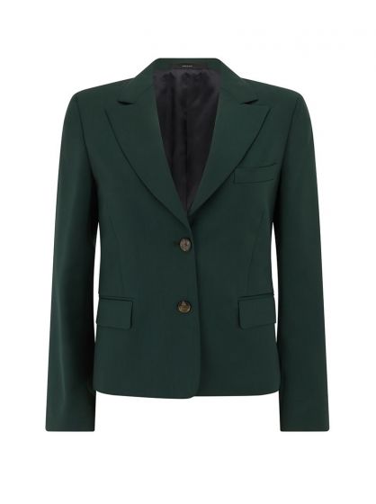 Two Button Wool Jacket Emerald