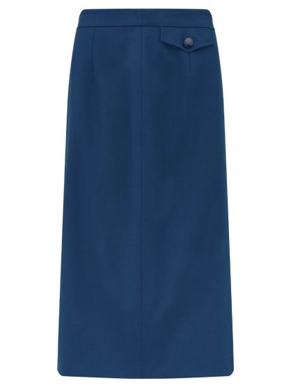 ES Randuxina Virgin Wool Midi Skirt Blue