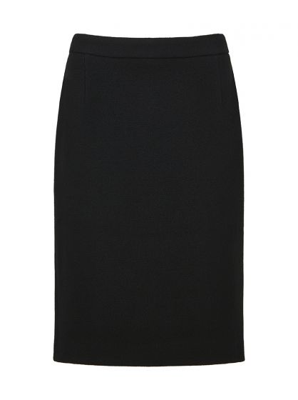 Ede & Ravenscroft Hope Tailored Wool Crepe Pencil Skirt Black