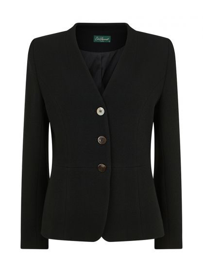 Hayley Tailored Wool Crepe Black Jacket