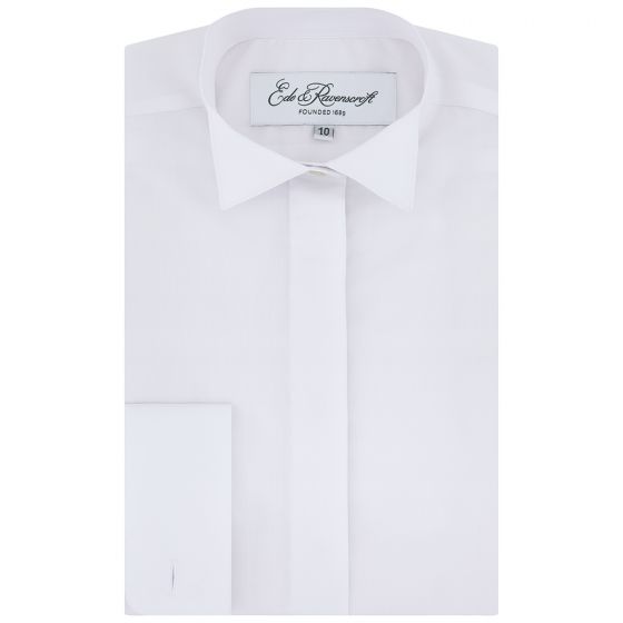 Ivy White Two Fold Cotton Poplin Wing Collar Shirt
