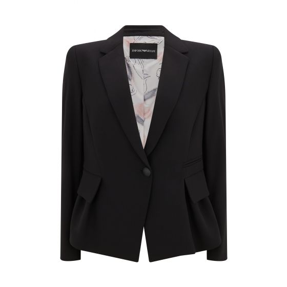 One Button Wool Stretch Jacket