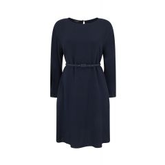 Micro Check Sleeved Belted Dress