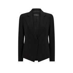 Emporio Armani Black Tailored short A-line Cady Crepe Jacket