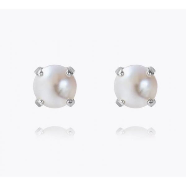 Classic Silver Pearl Stud Earrings