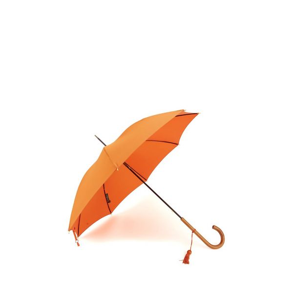 Malacca Crook Handle Umbrella Orange