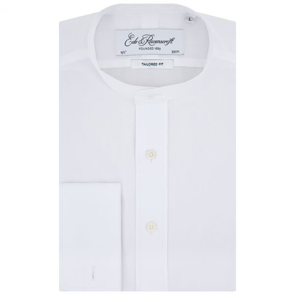 Ede & Ravenscroft Ellis White Two Fold Cotton Poplin Tunic Shirt