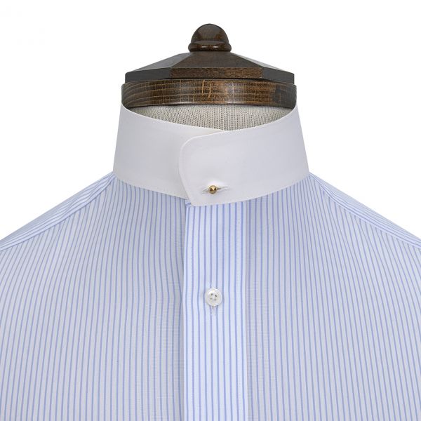 Sherival White Starched Cotton Upright Collar