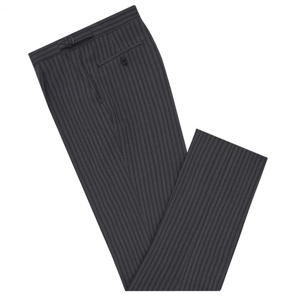Ede & Ravenscroft Lawson Grey Legal Stripe Wool Trouser