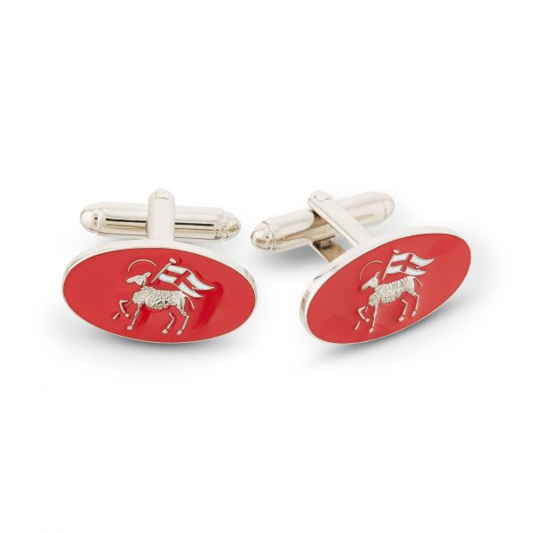 Middle Temple Crest Oval Cufflinks Silver