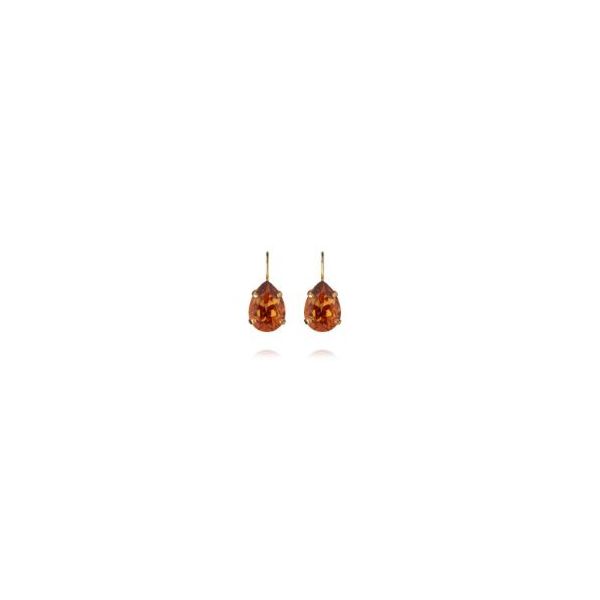 Mini Drop Clasp Gold Light Amber Earrings