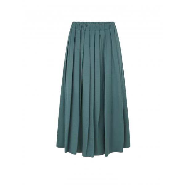 Pleated Flared Midi Skirt