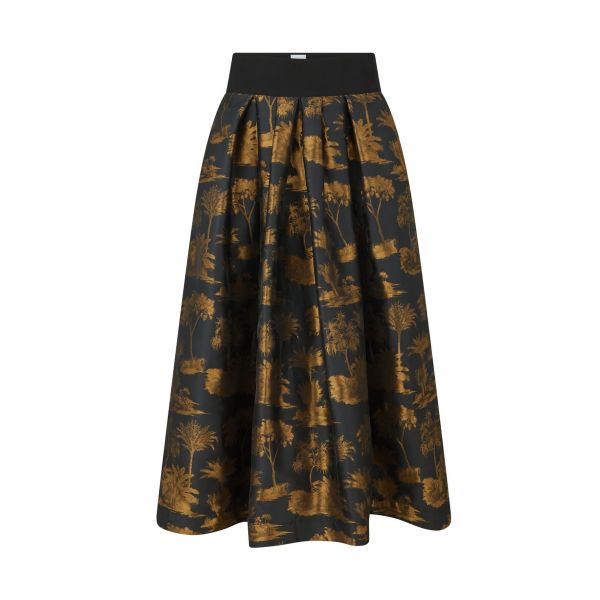 Korie Palm Jacquard Skirt