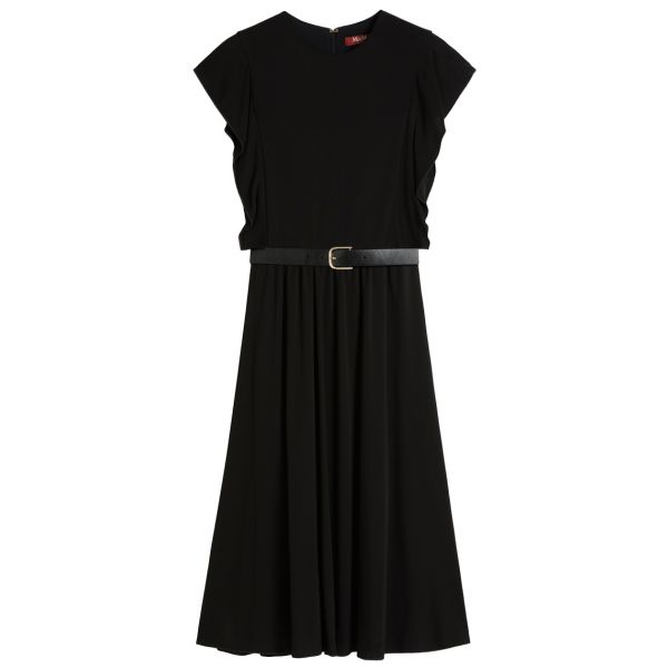 Max Mara Studio Deruta Tailored Pleated Jersey Black Dress