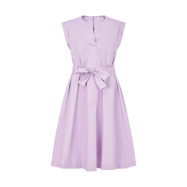 Peserico Belted Midi Lilac Pink Dress