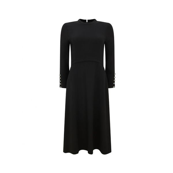Oxley Wool Crepe Fit & Flare Dress