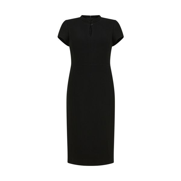 Ede & Ravenscroft Hollie Tailored Wool Crepe Black Dress