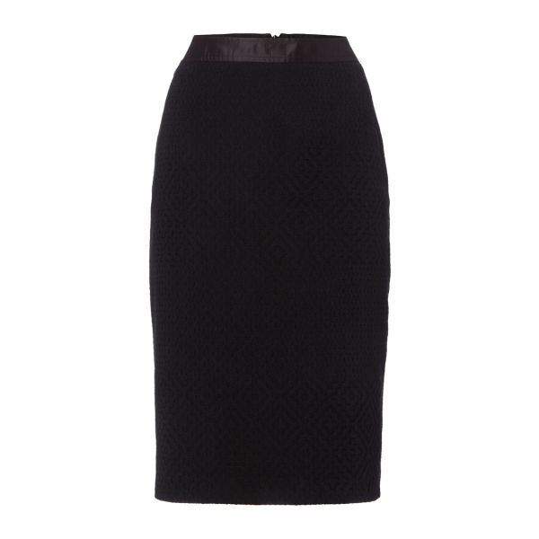 Cotton Tweed Black Skirt
