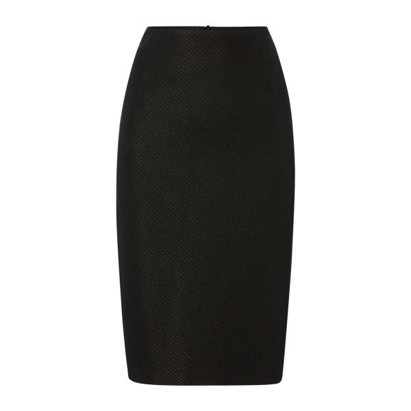 Demi Diagonal Jacquard Black Pencil Skirt