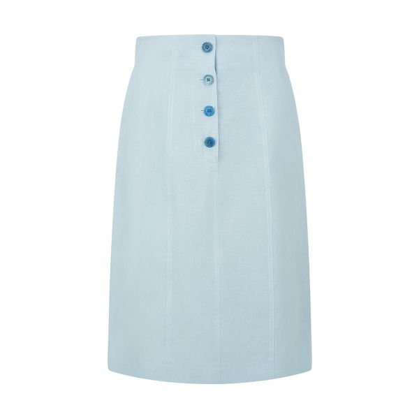 Paul Smith Tailored Linen Skirt Blue