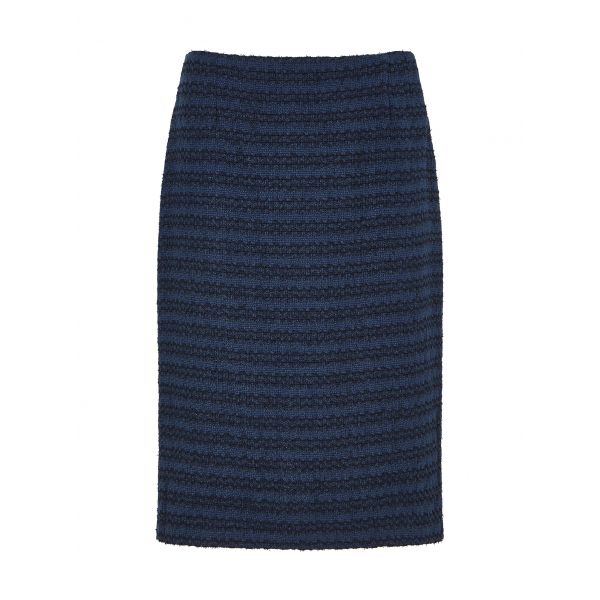 Weill Tweed Stripe Skirt Navy