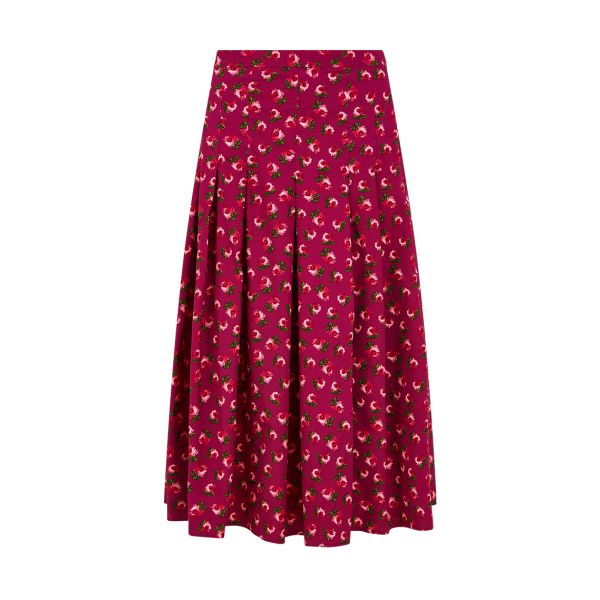 Samantha Sung Zeller Sweet Rose Pleated Skirt Raspberry