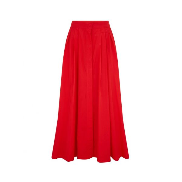 MaxMara Studio Sera Cotton Skirt Red