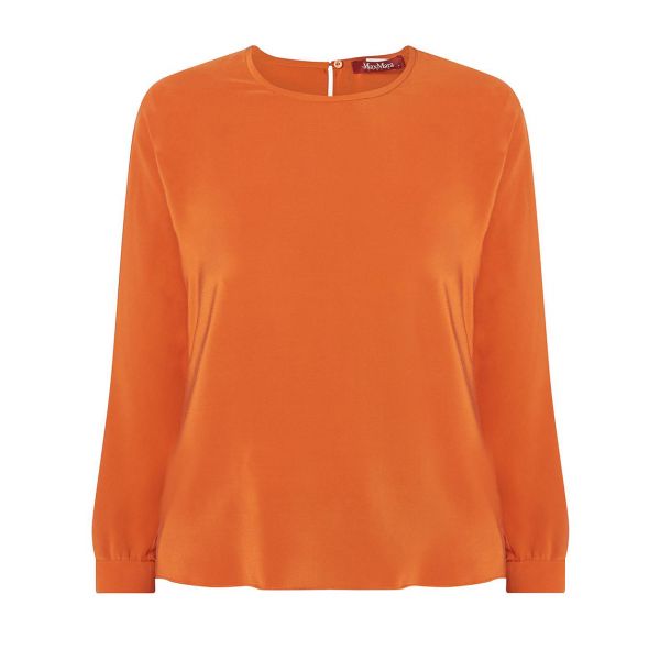 Max Mara Boris Batwing Silk Top Orange | Womenswear