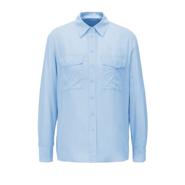 Hugo Boss C Biventi 2 Silk Patch Shirt Blue | Womenswear