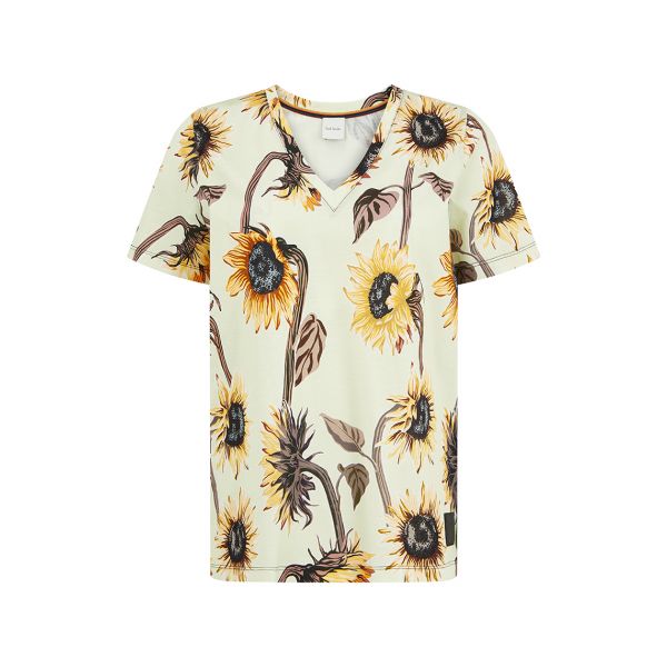 Paul Smith Sun Flower V-Neck Top Yellow | Womenswear