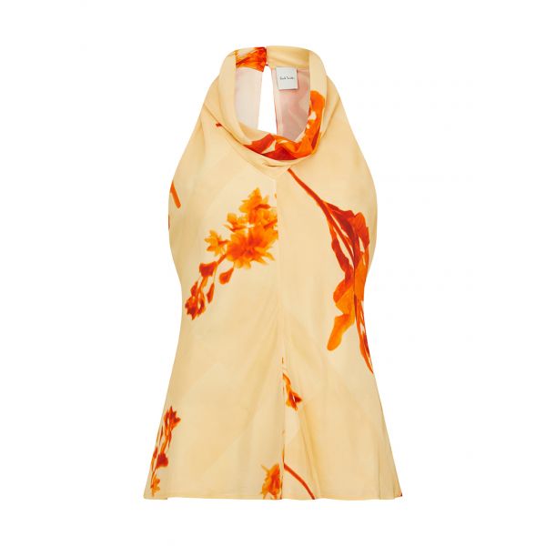 Paul Smith Sleeveless Stem Orange Blouse Orange | Womenswear