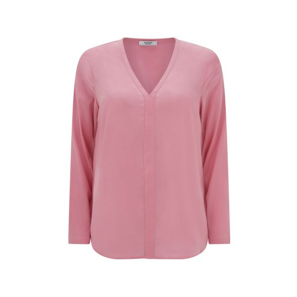 Peserico Peserico V-Neck Silk Shirt Pink