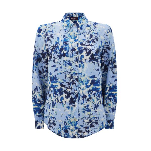 Pazuki Concordia Blue Flutter Silk CDC Shirt