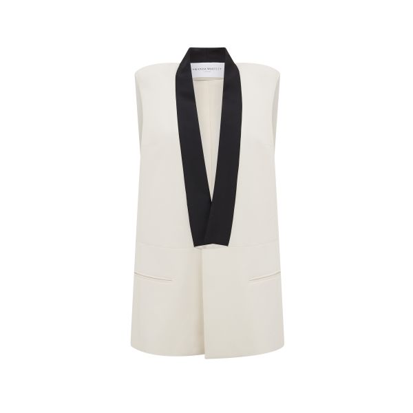 Sculpted Tailoring White Waistcoat