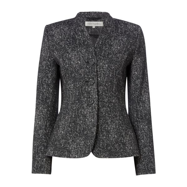 Elisa Charcoal Stretch Tweed Black Jacket