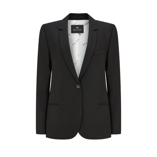 PS Paul Smith Tailored Hopsack Wool Jacket Black