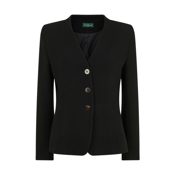 Hayley Tailored Wool Crepe Black Jacket