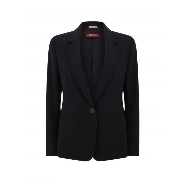 MaxMara Studio Black Refolo Tailored Cady Jacket