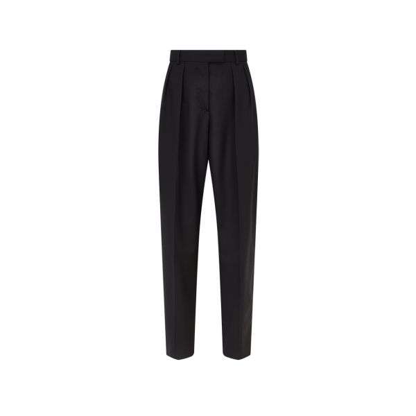 Paul Smith Tailored Straight Pleat Wool Trousers Black