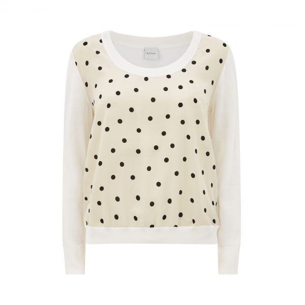 Polka Dot Cotton Silk Sweater