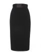 T19 Wool Crepe Black Pencil Skirt