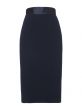 T19 Wool Crepe Blue Pencil Skirt