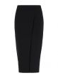 Emporio Armani Front Split Wool Stretch Pencil Skirt Black