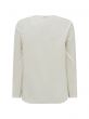 V-Neck White Silk Shirt