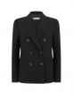Peserico Tailored Cady Double Breasted Black Jacket