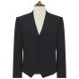 Black Panama Wool Sleeved Waistcoat